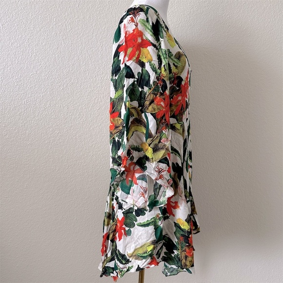 ALICE + OLIVIA Marva Floral Print Multicolor Tropical Belted Mini Dress Sz. XS - Picture 9 of 15